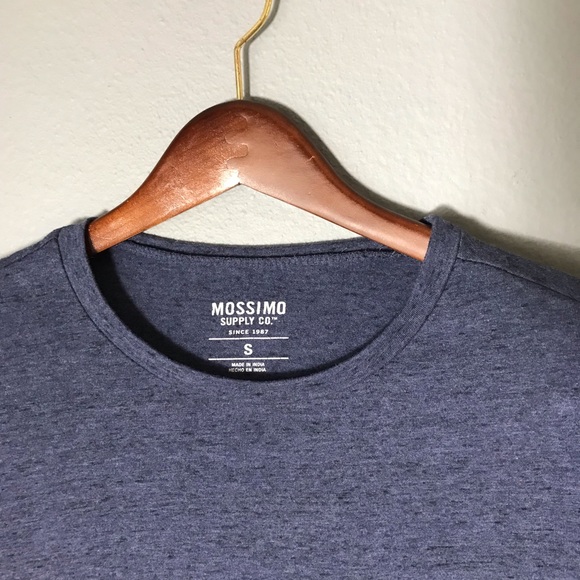 Long Sleeve Heathered Navy Pocket Tee - Picture 2 of 3